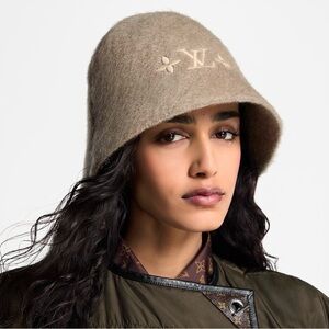 Louis Vuitton LV Bucket Fluffy Hat Saffron Beige Mohair Wool Small Sold Out